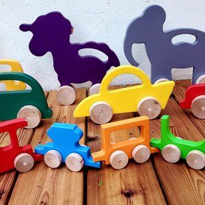 Manny & Simon Handmade Wooden Push Toy Collection